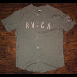 RVCA Baseball Jersey Style Casual Button Shirt
